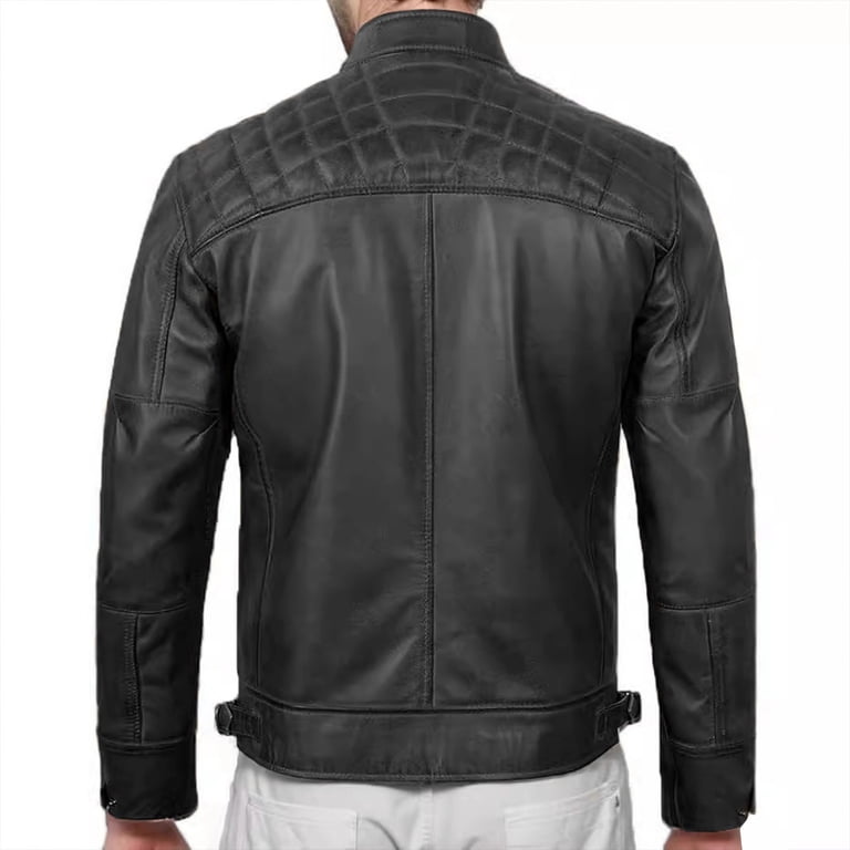 ネイバーフッド STAND COLLAR MOTORCYCLE JACKET zfhfof Men's Stand Collar Leather Jacket Motorcycle Lightweight