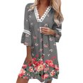 thumbnail image 1 of Azul/Verde/Gris Boho Summer Deep V Vestido en forma de H para viajes diarios (Gris XXL) FLhrweasw Para estrenar, 1 of 9
