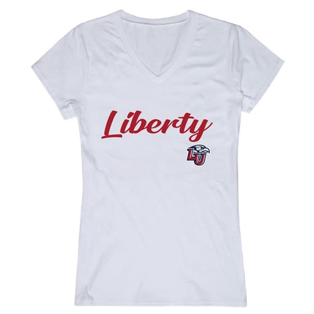 W Republic 555-129-WHT-03 Liberty University T-Shirt Script pour Femmes, Blanc - Large