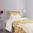 thumbnail image 5 of Ambesonne Victorian Quilted Bedspread Set 2 Pcs, Medieval Baroque Art, Twin Size, Pale Brown Cream, 5 of 6