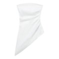 thumbnail image 3 of Womens Summer Tube Tops 2025 Trendy Strapless Ruched Going Out Tops Outfits Asymmetrical Bandeau Shirts White L, 3 of 8