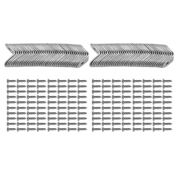 80PCS L Bracket Corner with 160PCS Screws, Bracket, Angle Fastener for Wood Furniture Bedframe Cabinet