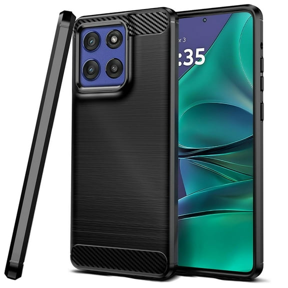 CoverON For Motorola Moto G Stylus 5G 2025 Phone Case, Slim Lightweight TPU Minimal Cover Carbon Fiber, Black