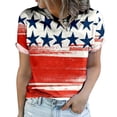 thumbnail image 2 of Herrnalise Women's Classic-Fit 100% Cotton Short-Sleeve T-Shirt Women's Summer Round Neck Independence Day Printed T-Shirts Casual Short Sleeve Blouse Tops, 2 of 5