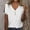 White, variant on LADIGASU Women's V-neck Short-sleeved Loose Shirt