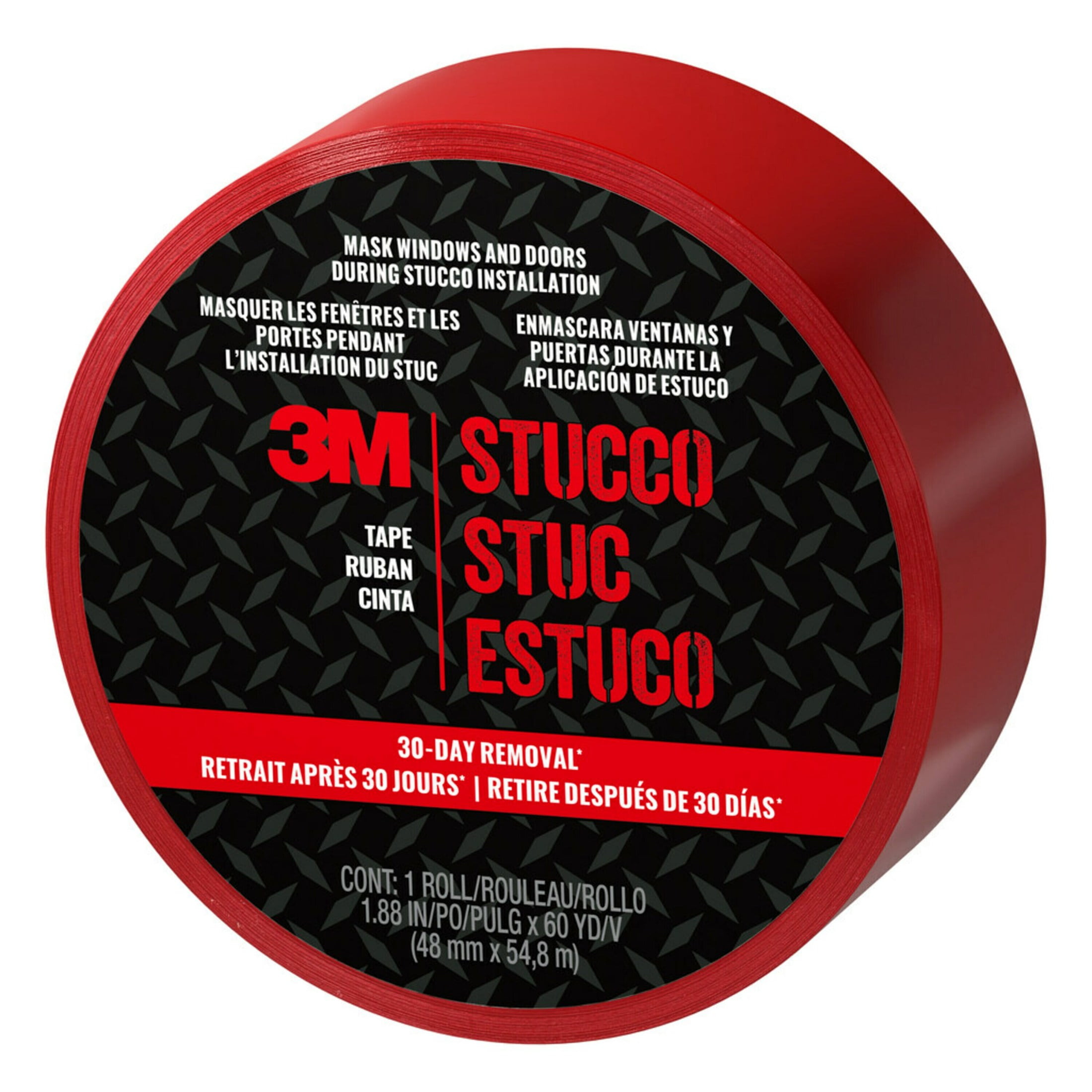 3M Stucco Tape, Red, 1.88 inch x 60 yard, 1 Roll