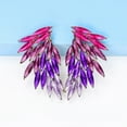 thumbnail image 3 of Ziurtnc 1 Pair Feather Studded Wings Shape Ear Studs Personalized Colorful Glass Women Stud Earrings Fashion Jewelry Gift, 3 of 8