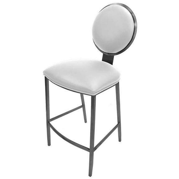 Tobias Designs 26" Contemporary Stainless Steel Counter Bar Stool in White