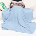 thumbnail image 2 of REGALWOVEN Cotton Knitted Throw Blanket for Sofa Couch, Pale Blue 60" x 78", 2 of 6