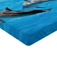 thumbnail image 2 of Ambesonne Dolphin Fitted Sheet, Happily Swimming Fish, Twin Size, Blue Grey, 2 of 3