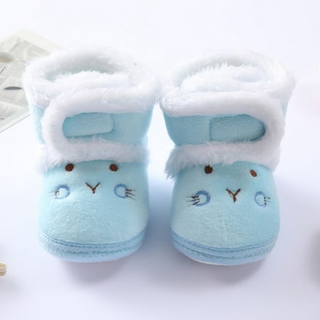 Image of Actoyo Baby Winter Boots Infant Toddler Bear Shoes Girls Boys First Walkers Warm Snowfield Booties Boot Blue 6-12 Months
