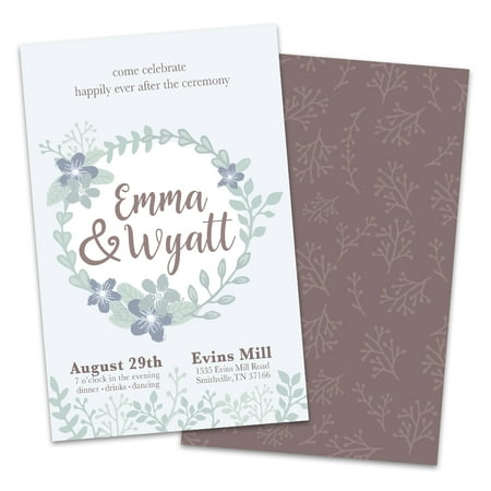 Casual Wreath Personalized Wedding Reception Invitations Walmart Com