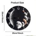 thumbnail image 2 of ZXCXRQFa Moon Lunar Eclipse Silent Non Ticking Wooden Clock 10 Inch, Round Wall Clock,Decorative for Living Room, Kitchen, Home,Bathroom, Bedroom, Office or School, 2 of 7