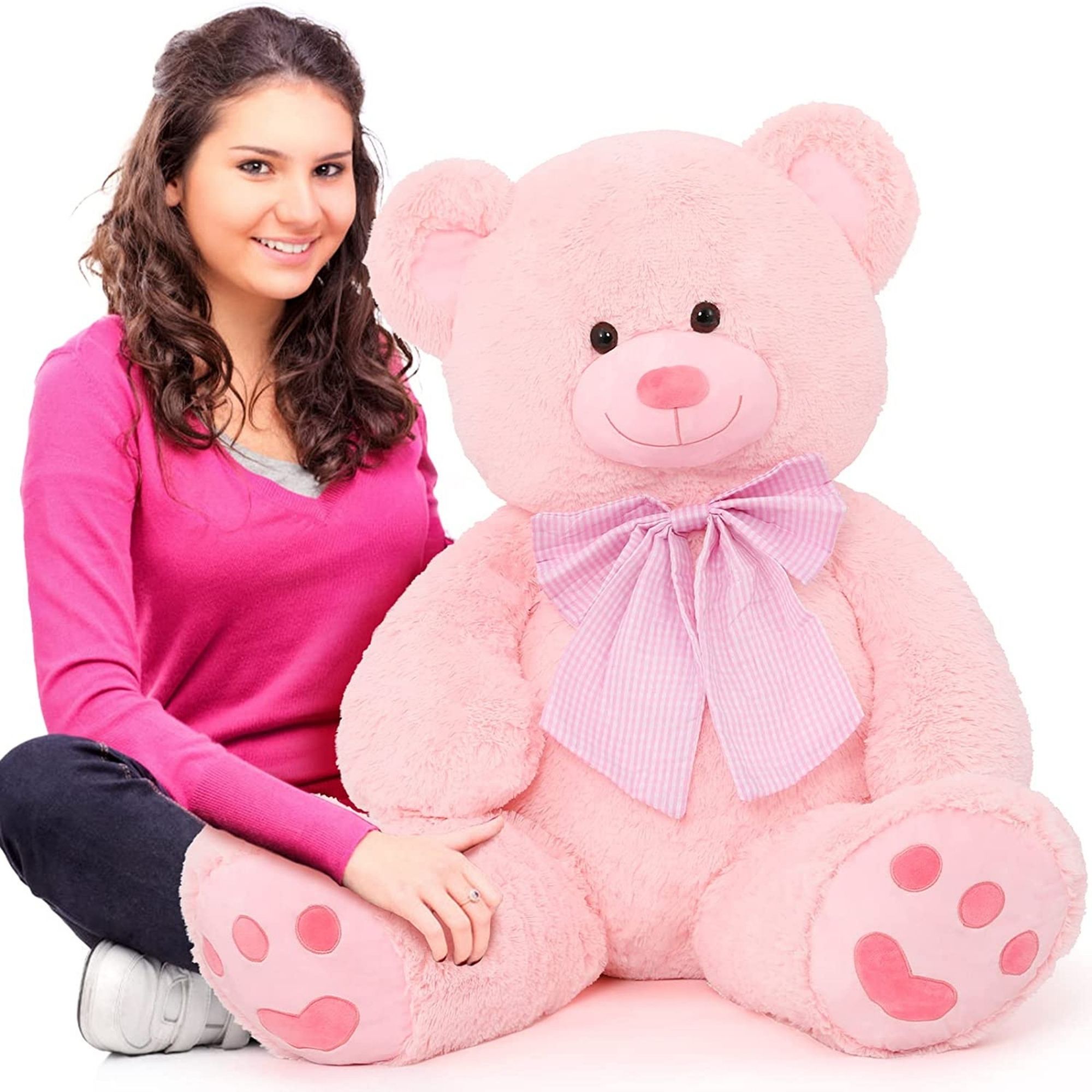 Morismos 4-Foot Pink Giant Teddy Bear Plush photo 8