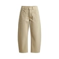 thumbnail image 5 of Barrel for Women Trendy Cropped High Waisted Patch Pocket Baggy Stretch Pants Casual Wide Leg Khaki XL(XL), 5 of 7
