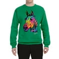 thumbnail image 2 of Wild Bobby, Neon Rainbow Horse Animal Lover Unisex Crewneck Graphic Sweatshirt, Kelly, X-Large, 2 of 3
