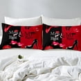 thumbnail image 4 of Yibo Red Black White Creative Valentine Day Duvet Cover - Premium Polyester Duvet Cover with Zipper Closure, 3 Piece Set, Includes 1 Duvet Cover and 2 Pillow Cases, No Comforter, 4 of 6
