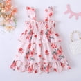 thumbnail image 4 of 4T Baby Girls Dress 5T Girls Sleeveless Dress Floral Toddler Girl Summer Suspender Dress Pink, 4 of 7