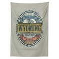 thumbnail image 3 of Ambesonne Wyoming Tablecloth Rectangular Table Cover, Grunge Stamp Equality State, 60"x90", Pale Khaki Multicolor, 3 of 4