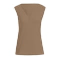 thumbnail image 3 of yunLCZ Women's Cap Sleeve Tank Tops Loose Shirts Sleeveless Fitting Neck Knit V Solid Womens Fashion Tee Tops Women's Blouse, 3 of 4