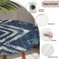 thumbnail image 3 of Navy Blue Round Tablecloth for 36-44 Inch Tables,Fitted Table Cover with Elastic Edge,Vintage Tribal Abstract Geometric Tie Dye Art Waterproof Outdoor Table Cloth Protector for Patio Garden Dinner, 3 of 9