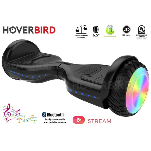 BLUEWHEEL App compatible Hoverboard Off Road + Haut-parleur Bluetooth et  lumière LED