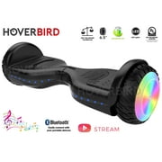 HOVERBIRD ES12 PRO 400W Hoverboard with 6.5” Tires - UL 2272 Certified with Bluetooth, LED WHEELS, APP, Auto-Balance, Front and Back lights - Black
