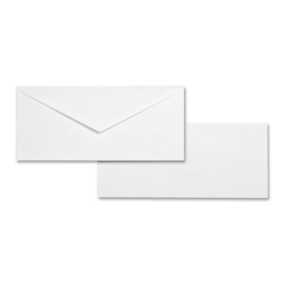 No. 10 White Wove Business Envelopes - 500 Pack - Standard Size #10 Envelopes for Mailing - 24lb Wove Stock - V-Flap, Gummed