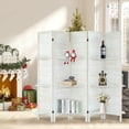 thumbnail image 4 of 5-Panel Room Divider with Shelves，5.6ft Tall Folding Privacy Screen Panels, Room Divider Wall, Divider for Room Separation, Room Divider Shelves，Effectively Block Sight,Cream White, 4 of 8