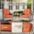 thumbnail image 6 of Ovios 5 Piece Outdoor Patio Bistro Set All-Weather Wicker Swivel Chairs with Ottomans High-Back Sectional Conversation Furniture for Backyard, Porch, or Garden, 6 of 9