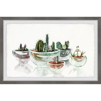 Parvez Taj Cactus in a Bowl Framed Wall Art