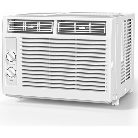 5,000 BTU Window Air Conditioner, Cools Up to 150 Sq. Ft, Ultra Quiet, Mechanical Controls, 2 Fan Speeds, Ideal for Bedroom & Small Rooms