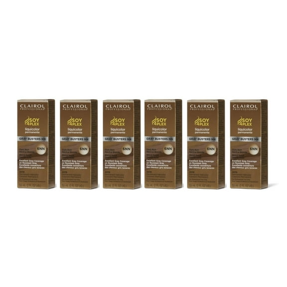 [6 PACK] Clairol Soy4Plex LiquiColor Permanent Hair Color [6NN Dark Rich Neutral Blonde] * BEAUTY TALK LA *