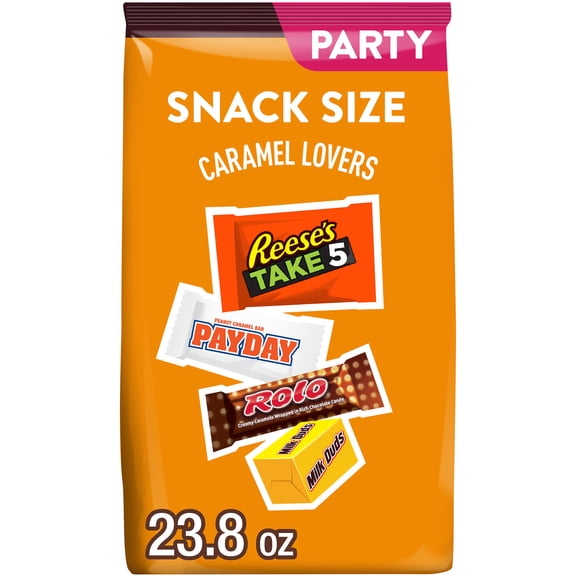 Hershey Assorted Caramel Flavored Snack Size, Candy Party Pack, 23.8 oz
