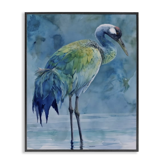 Stupell Industries Rustic Lodge Turquoise Feathered Coastal Bird Black Framed Giclee Art, 11 x 14, by Franklyn Gregory