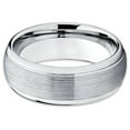 thumbnail image 2 of Silly Kings 8mm Brushed Silver Tungsten Wedding Band Dome Wedding Ring Brush Finish Comfort Fit 6.5, 2 of 3