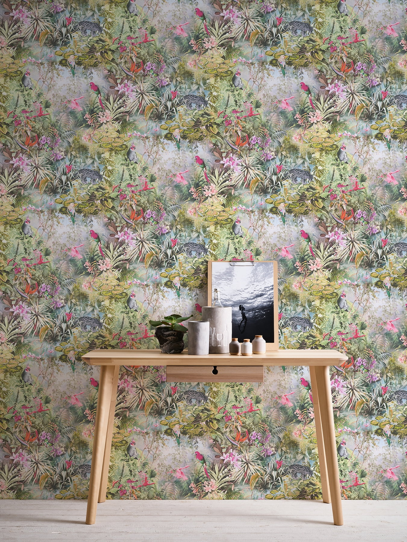 AS Creation Cordian Light Yellow Rainforest Landscape Wallpaper