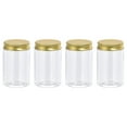 thumbnail image 1 of Uxcell 7oz/ 200ml Round Plastic Jars with Golden Aluminum Screw Top Lid 4Pack, 1 of 5