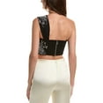 thumbnail image 2 of Milly womens  Beaded Embroidered Linen-Blend Top, l, Black, 2 of 3