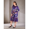 thumbnail image 2 of Plus Size Paisley Pleated Fit N Flare Midi Dress, 2 of 3