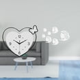 thumbnail image 2 of Reloj De Pared Con Forma De Corazón, Espejo Acrílico, Pegatinas De Pared, Calcomanías De Peces, Diseño Creativo Decorativo, Movimiento Silencioso, Decoración De Arte De Pared Extraíble, 2 of 8