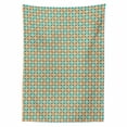 thumbnail image 2 of Abstract Tablecloth, Repeating Print of Round Shapes in Various Colors, Rectangle Satin Table Cover Accent for Dining Room and Kitchen, 60" X 84", Mustard Mustard, by Ambesonne, 2 of 2