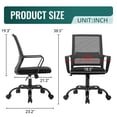 thumbnail image 3 of CL.HPAHKL Ergonomic Mesh Office Chair, Modern Executive Computer Desk Chair, Comfy Mid Back Swivel Task Chair with Fixed Armrests, Adjustable Height & Tilt for Home Office, Gray, 3 of 8