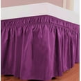 thumbnail image 3 of 600-TC Pima Cotton Universal Wrap Around Bed Skirt Queen (60" x 80") Size, Easy Fit 1-PC Bed Skirt Luxury Fabric 3 Sided Coverage 24" Drop Length, Purple, 3 of 5