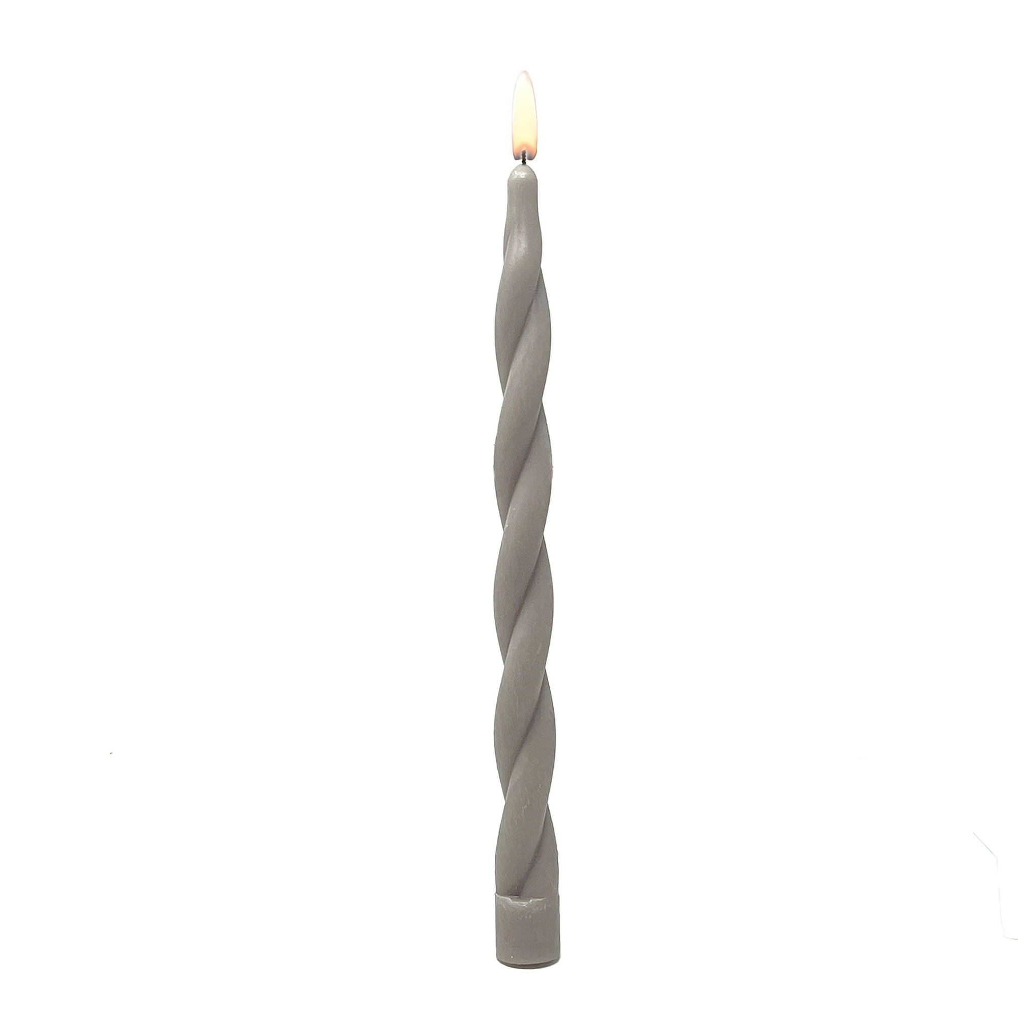Mainstays Paraffin Wax 10 in Twist Taper Candle, Unscented, Taupe