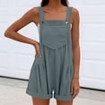 thumbnail image 2 of Women's Solid Color Sleeveless Jumpsuit Romper Mid Rise Relaxed Fit with Functional Pockets Perfect for Casual Outings Summer Vacations or Daily Wear Versatile JASKFLY Gray XL, 2 of 8