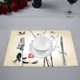 thumbnail image 3 of MKHERT Oriental Ink and Wash Painting Bamboo Drangonfly and Koi Fish Placemats Table Mats for Dining Room Kitchen Table Decoration 12x18 inch,Set of 6, 3 of 4