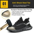 thumbnail image 3 of Steel Toe Shoes for Men Work Women Sneakers Slip Resistant Safety Work Shoe, 3 of 7