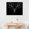 thumbnail image 2 of Nawypu  Large Deer Antler Wall Art Black and White Elk Picture Canvas Prints Modern Living Room Bedroom Home Decoration Inner Frame Easy to Hang, 2 of 4