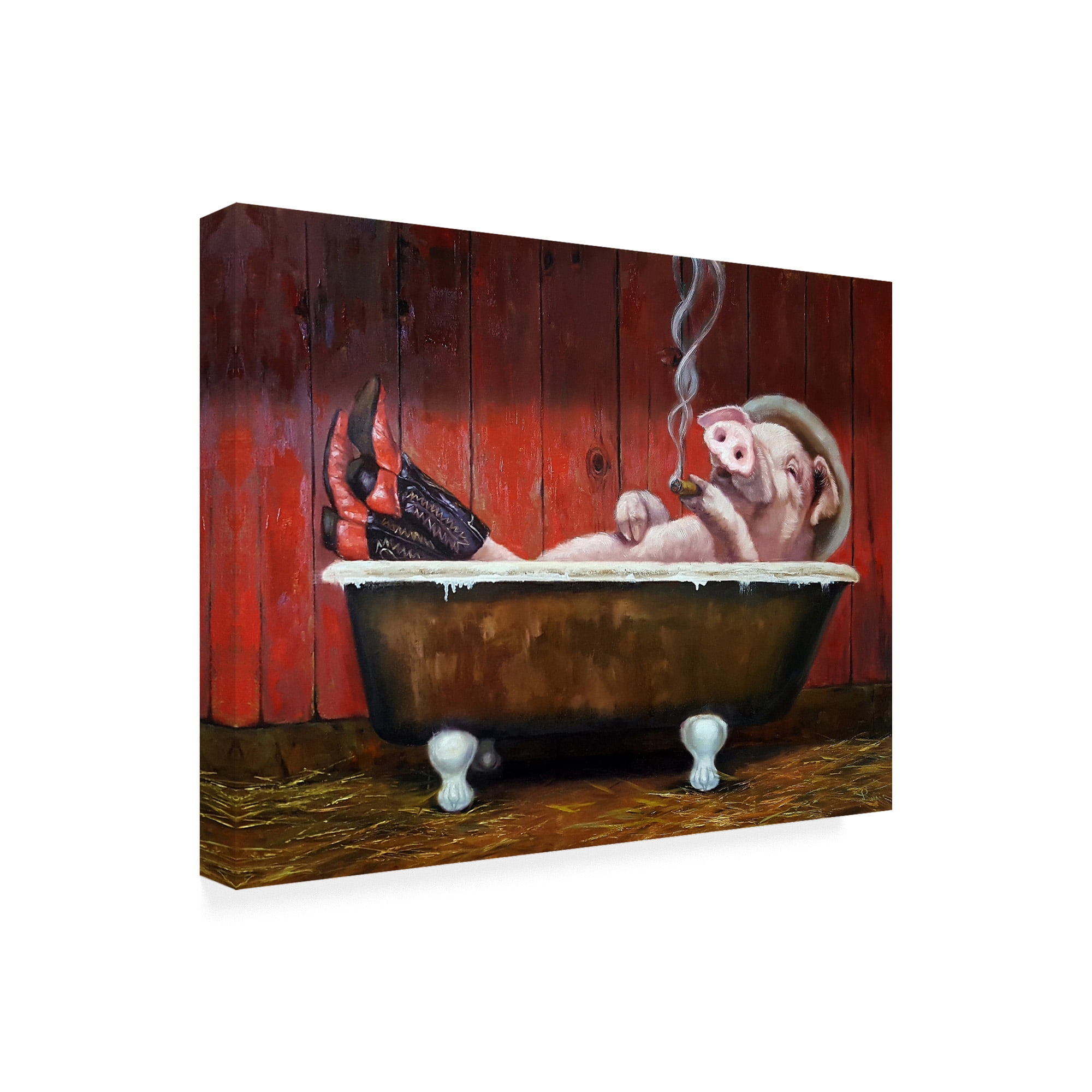 Trademark Fine Art 'Hog Heaven' Canvas Art by Lucia Hefferna